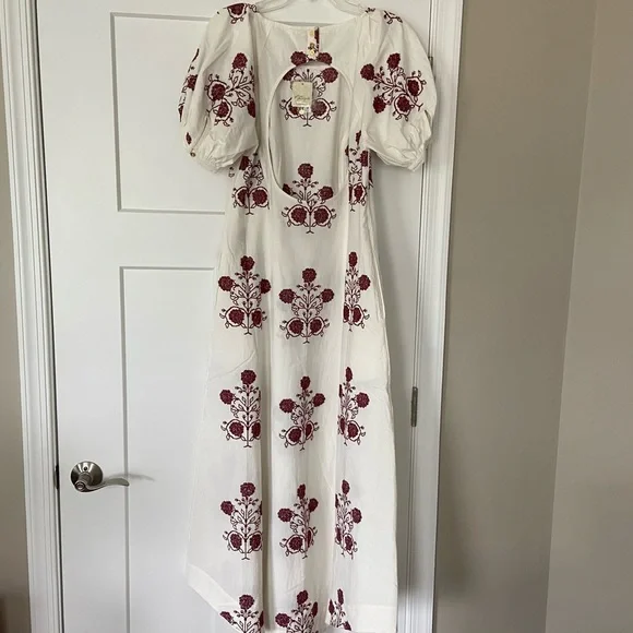 🌿NWT Free People Cactus Flower Embroidered Cotton Dress